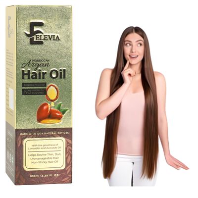 Elevia Moroccan Argan Hair Oil  Herbal Blend for Hair Growth