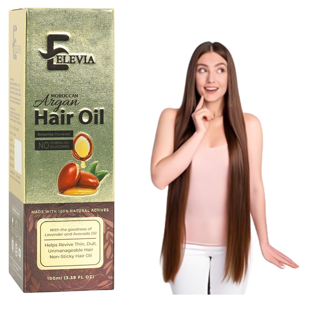 Elevia Moroccan Argan Hair Oil Herbal Blend for Hair Growth