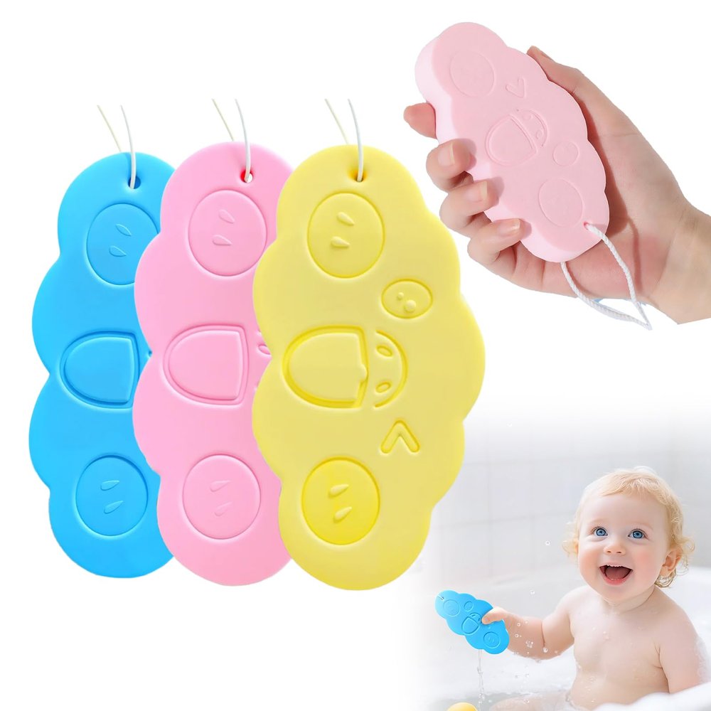 3PC Magic Bath Sponge Body Scrubber, 2025 New Magic Exfoliating Bath Sponge 3D Super Soft, Skin Friendly and Reusable for Adults Women and Men for Body Removes Dead Skin (A)