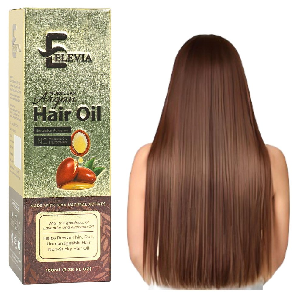 Elevia Moroccan Argan Hair Oil  For Hair Growth & Frizz-Free Finish