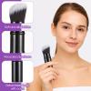3Pack Retractable Kabuki Brush, Travel Powder Brush Foundation Retractable Face Blush Brushes for Blending Liquid Bronzer Buffing Flawless Cosmetics (Black) view 2