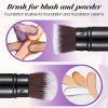 3Pack Retractable Kabuki Brush, Travel Powder Brush Foundation Retractable Face Blush Brushes for Blending Liquid Bronzer Buffing Flawless Cosmetics (Black) view 3