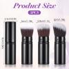 3Pack Retractable Kabuki Brush, Travel Powder Brush Foundation Retractable Face Blush Brushes for Blending Liquid Bronzer Buffing Flawless Cosmetics (Black) view 4