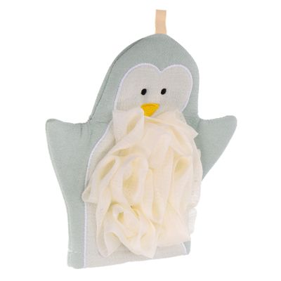 Beaupretty Cute Double Sided Bath Mitten Exfoliating Glove for Adults and Thick Skin Cleaning Scrubbing Mitt Soft Bath Gloves for Shower Wash Blue