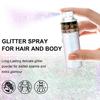 Hair and Body Glitter Spray, Holographic Glitter Highlighter Powder, Face Body Clothes Shiny Glitter, Loose Shimmer Hairspray Festival Rave Prom Accessories (Sparkling Pink) view 2