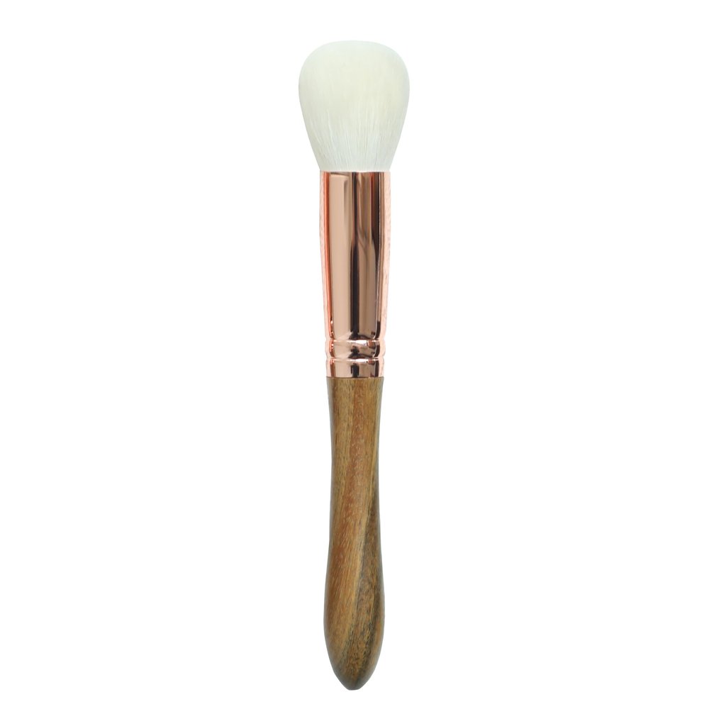 1PC Hand Crafted Makeup Brushes Soft Saibikoho Goat Hair Round Blush Contour Brush Green Sandalwood Handle Professional Make Up Brushes (JH08)