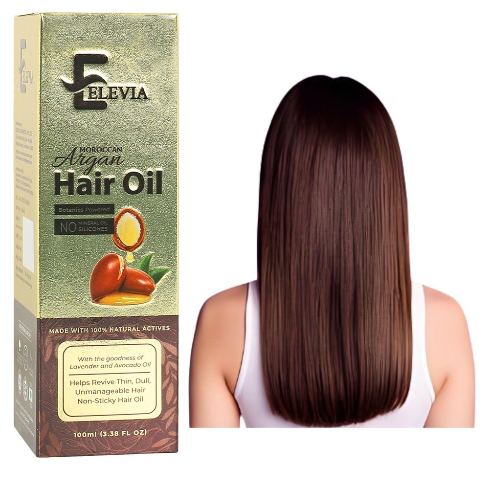 Elevia Hair Oil For Damaged Hair - Hair Heat Protectant Oil for Frizz Control - Adds Shine and Smooths Split Ends