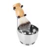 GEERYZHE Mens Vintage Stainless Steel Double Safety Barber Straight Blade Barber Straight Blade Set with Bowl Stand Brush - Complete Beard Mustache Shaving Grooming Kit Tools for Men view 1