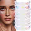 8PCS Glitter Freckles, Glitter Freckles Face Tattoo, Sparkle Freckles for Women and Kids, Cute Star Waterproof Gold Temporary Face Tattoos Glitter Glow Up Patches (8PCSG Holographic Multicolor) view 1