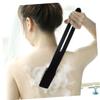 BAZEITFLOW 2pcs Natural Bristles Shower Brush Long Handle Exfoliating Back Scrubber for Men and Women Body Care Bath Brush with Wood Handle for Deep Clean and Circulation view 3