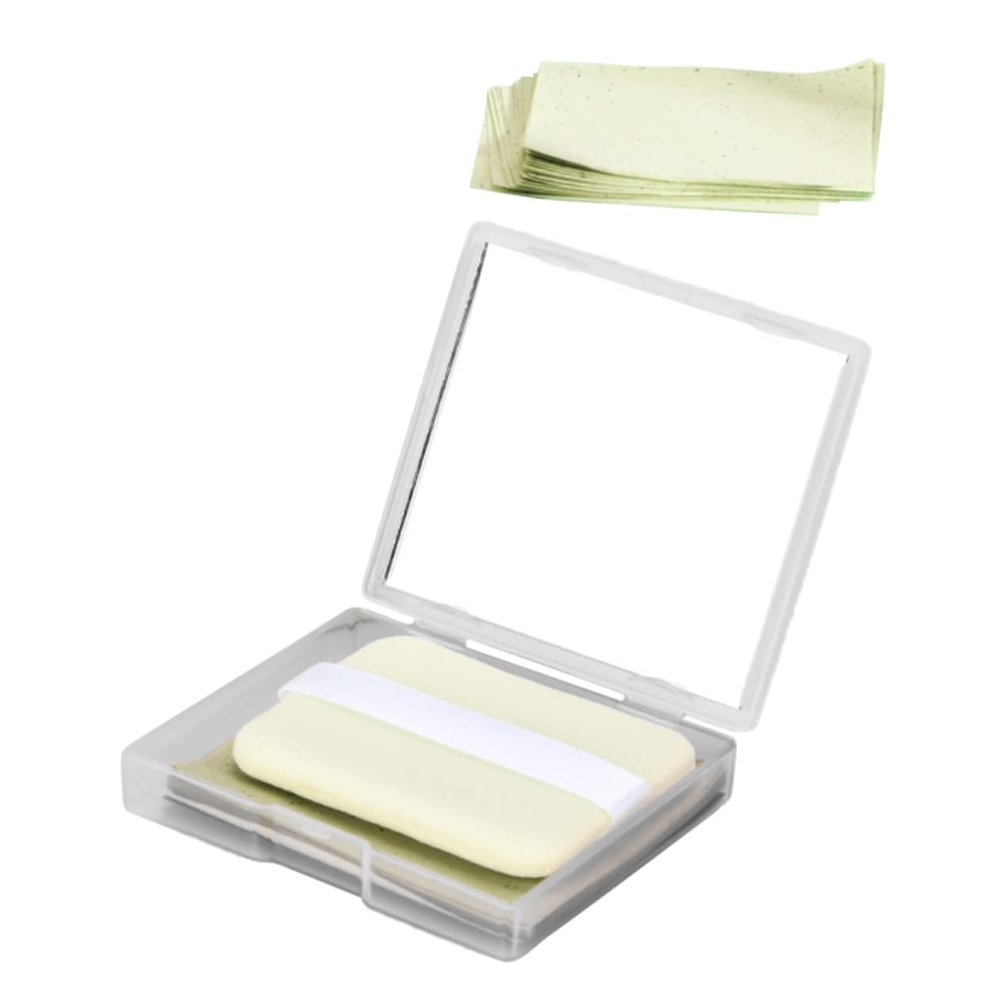 HAKIDZEL Absorbing Papers with Mirror Case Facial Oil Control Blotting Sheets for Oily Skin Portable Makeup Blotting Paper Removal and Pore Minimizing Skin Friendly Refill Included