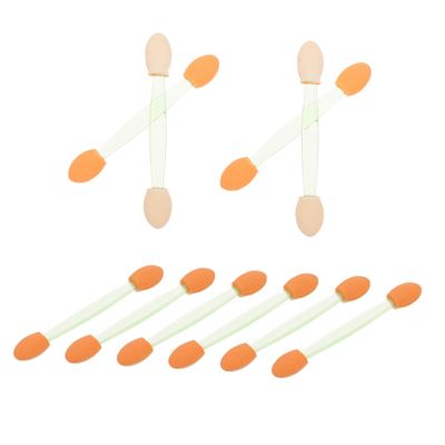 BAZEITFLOW 100pcs Disposable Dual Sided Eyeshadow Sponge Applicators Latex Makeup Tools Soft Oval Tips Skin Friendly for Beginners and Daily Use