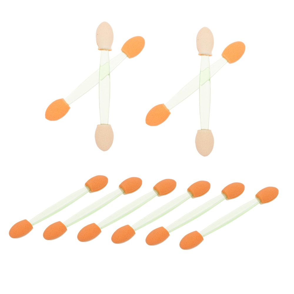 BAZEITFLOW 100pcs Disposable Dual Sided Eyeshadow Sponge Applicators Latex Makeup Tools Soft Oval Tips Skin Friendly for Beginners and Daily Use