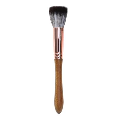 1PC Hand Crafted Makeup Brushes Soft Saikoho Goat Blue Squirrel Hair Flat Top Stippling Face Powder Blush Brush Green Sandalwood Handle Professional Make Up Brushes (JH14)