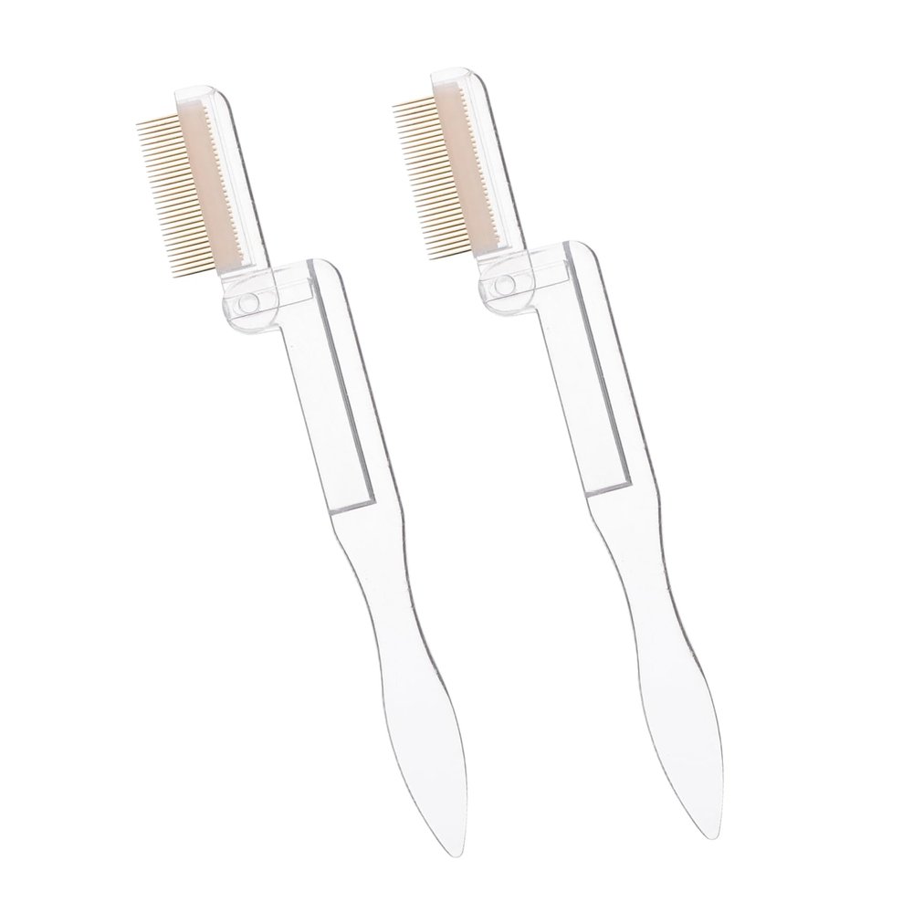 TOPPERFUN 2Pcs Foldable Eyelash Combs for Women Makeup Portable Lightweight Stainless Steel Brow and Lash Brush Tools Eyebrow Grooming Accessory for Precise Lash Separation and Brow Styling