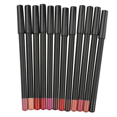 BAZEITFLOW 12pcs Matte Lip Liner Pencils Smooth Lip Contour Makeup Portable Multifunctional
