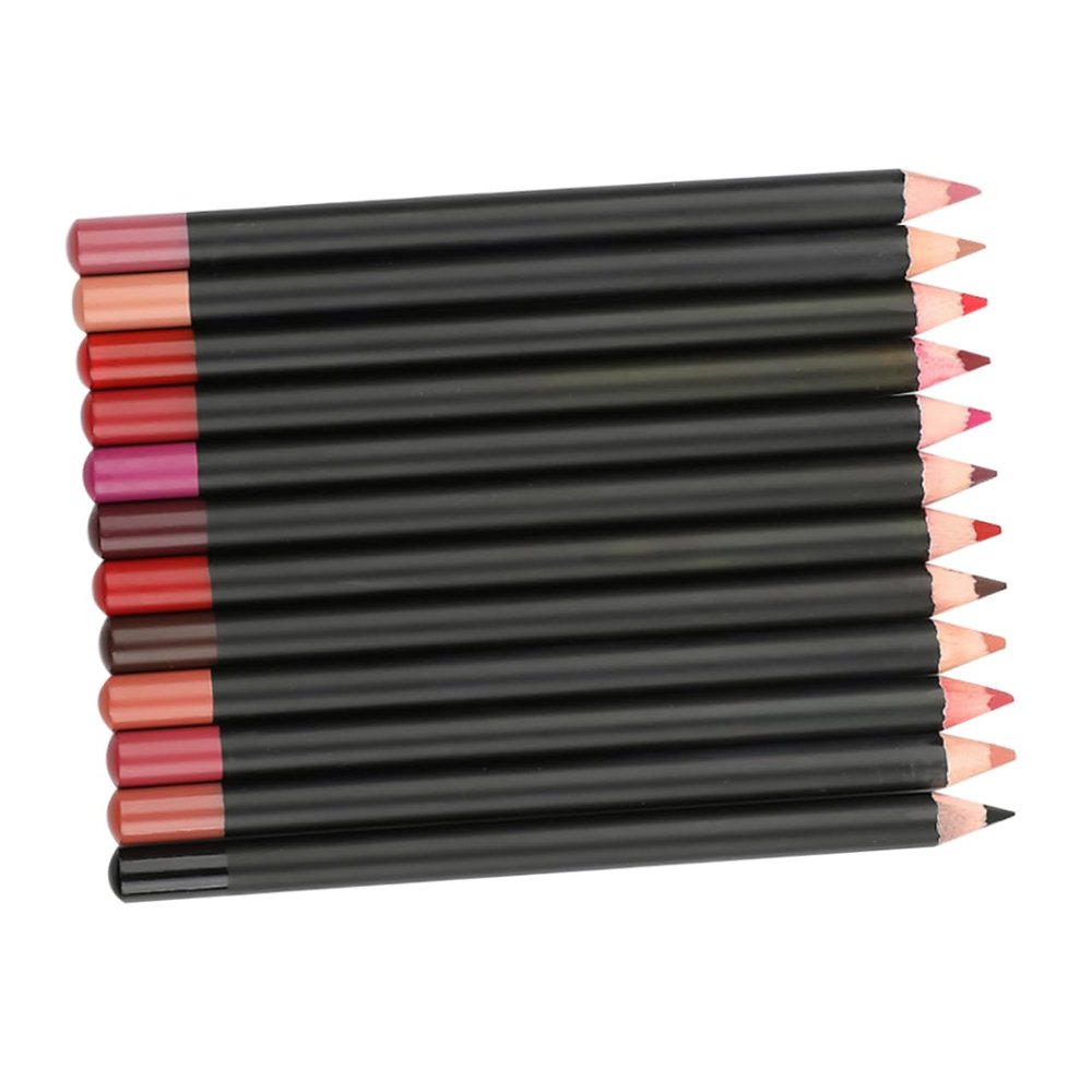 FONDOTIN 12pcs Matte Lip Liner Pencils Multi Functional Lip Contour Pens for Lasting Makeup Portable for Women Gift