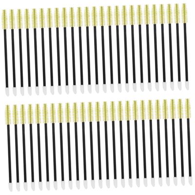 Beatifufu 50pcs Disposable Eyelash Extension Lash Applicator Tools with Soft Nylon Bristles Dual Ended Eyebrow and Mascara Wands for Professional Makeup Travel and Home Use Skin Friendly