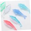 BUTIFULSIC 5Pcs Multi Function Nail Cleaning Brush Plastic Fingernail Scrubbers for Dust Removal Convenient and Comfortable Grip for Manicure Care Random Color view 2