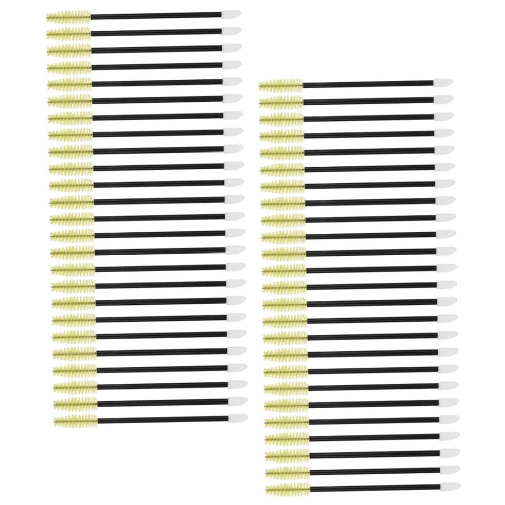 DECHOUS 50pcs Disposable Eyelash Brush Wands with Soft Nylon Bristles Dual Ended Eyebrow and Lash Comb Applicators for Home Travel and Salon Use Lightweight Green Handles for Easy Makeup