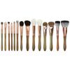 14pcs Hand Crafted Makeup Brushes Set Soft Saikoho Goat Weasel Squirrel Hair Blush Foundation Eye Shadow Brush Green Sandalwood Handle Professional Make Up Brushes Kit view 1