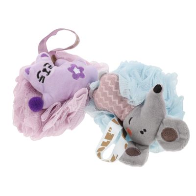 Beavorty 2pcs Cartoon Bath Loofah Gentle Exfoliating Body Scrubber Soft PE Mesh Shower Sponge for Adults Skin Friendly Bath Accessories for Thorough Cleansing and Generation