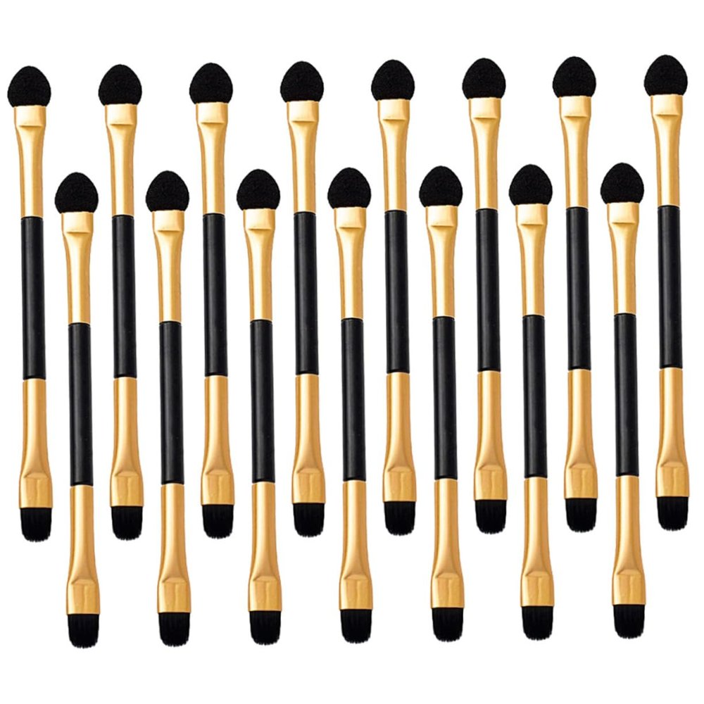 VICASKY 15Pcs Dual Ended Eyeshadow Applicators Eye Makeup Brush Portable Makeup Supplies Soft Tips Comfortable for Easy Blending and Use