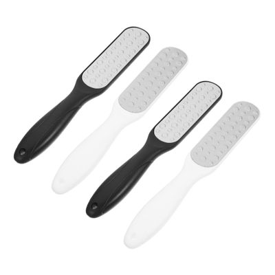 Baluue 4Pcs Dual Sided Foot File Callus Remover with Skid Handle for Home Foot Care Stainless Steel Exfoliating Tool for Dead Skin Removal and Hard Skin Treatment Portable and Easy to