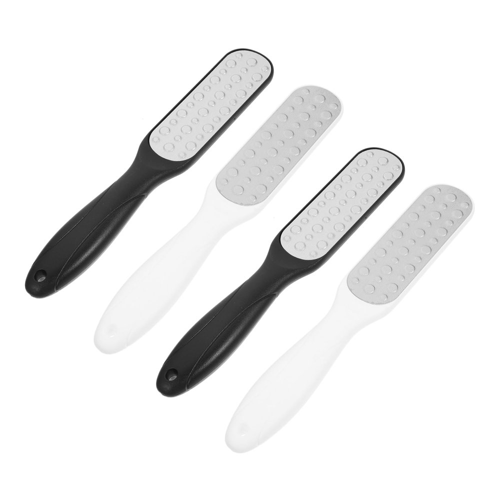 Baluue 4Pcs Dual Sided Foot File Callus Remover with Skid Handle for Home Foot Care Stainless Steel Exfoliating Tool for Dead Skin Removal and Hard Skin Treatment Portable and Easy to