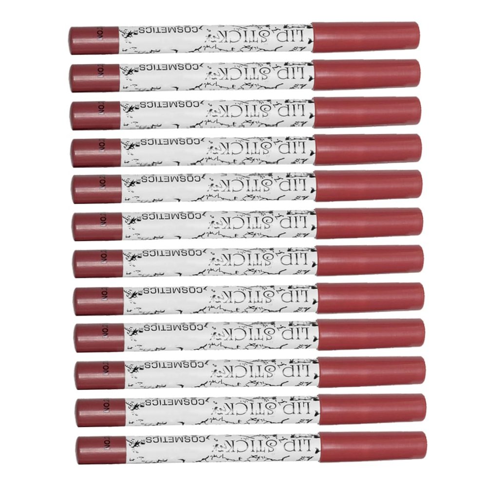 DECHOUS 12pcs Matte Lip Liner Pencil and Sweat Lip Lining Tool with Vibrant Colors for and Portable Cosmetic Makeup Kit for Women