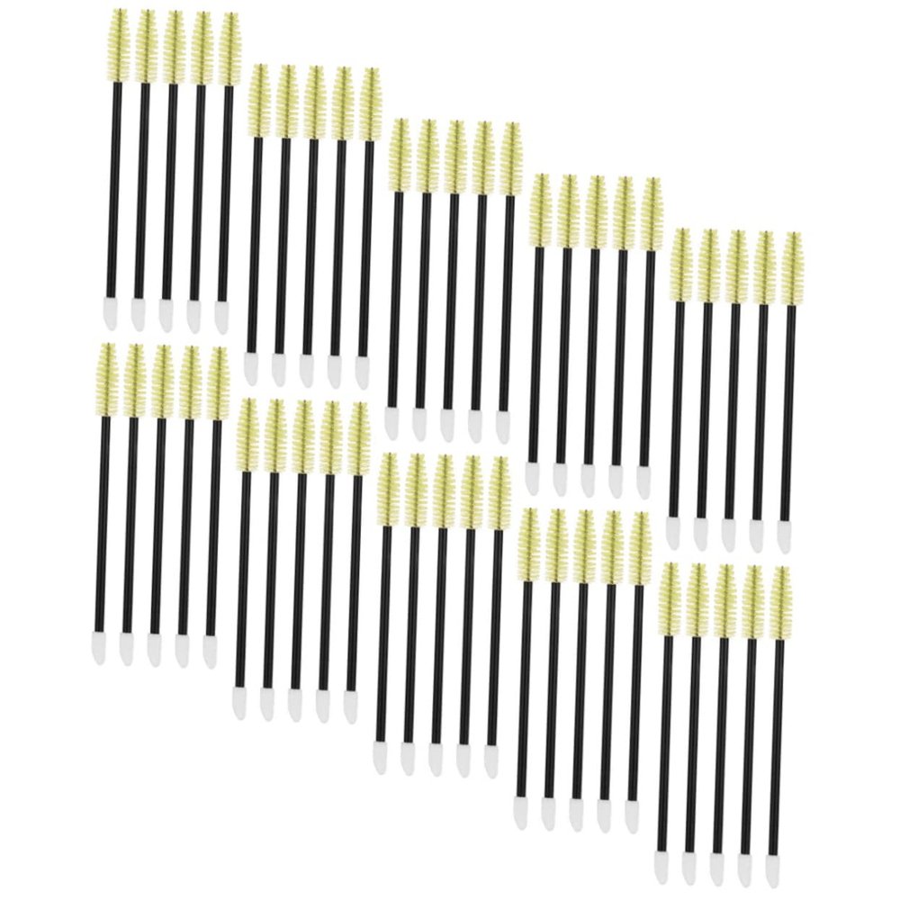 Outanaya 50pcs Disposable Lash Brushes with Sturdy Plastic Handle and Soft Nylon Bristles Dual Ended Eyelash and Eyebrow Spoolies for Mascara Application and Lash Separation Portable Makeup