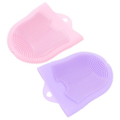 DECHOUS 2Pcs Silicone Facial Cleansing Brush Deep Cleaning Exfoliating Scrubber with Soft Glove Design for Pore Unclogging and Dead Skin Removal Manual Face Wash Tool for Smooth Skin
