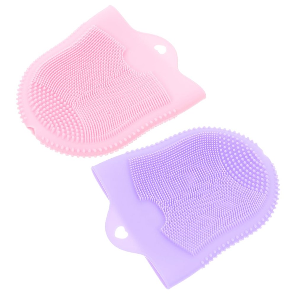 DECHOUS 2Pcs Silicone Facial Cleansing Brush Deep Cleaning Exfoliating Scrubber with Soft Glove Design for Pore Unclogging and Dead Skin Removal Manual Face Wash Tool for Smooth Skin