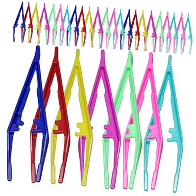Beatifufu 30Pcs Portable Eyebrow Tweezers Plastic Eye Brow Grooming Tool Ergonomic Design for Precise Hair Removal and Styling Suitable for Women Beauty DIY Salon Use