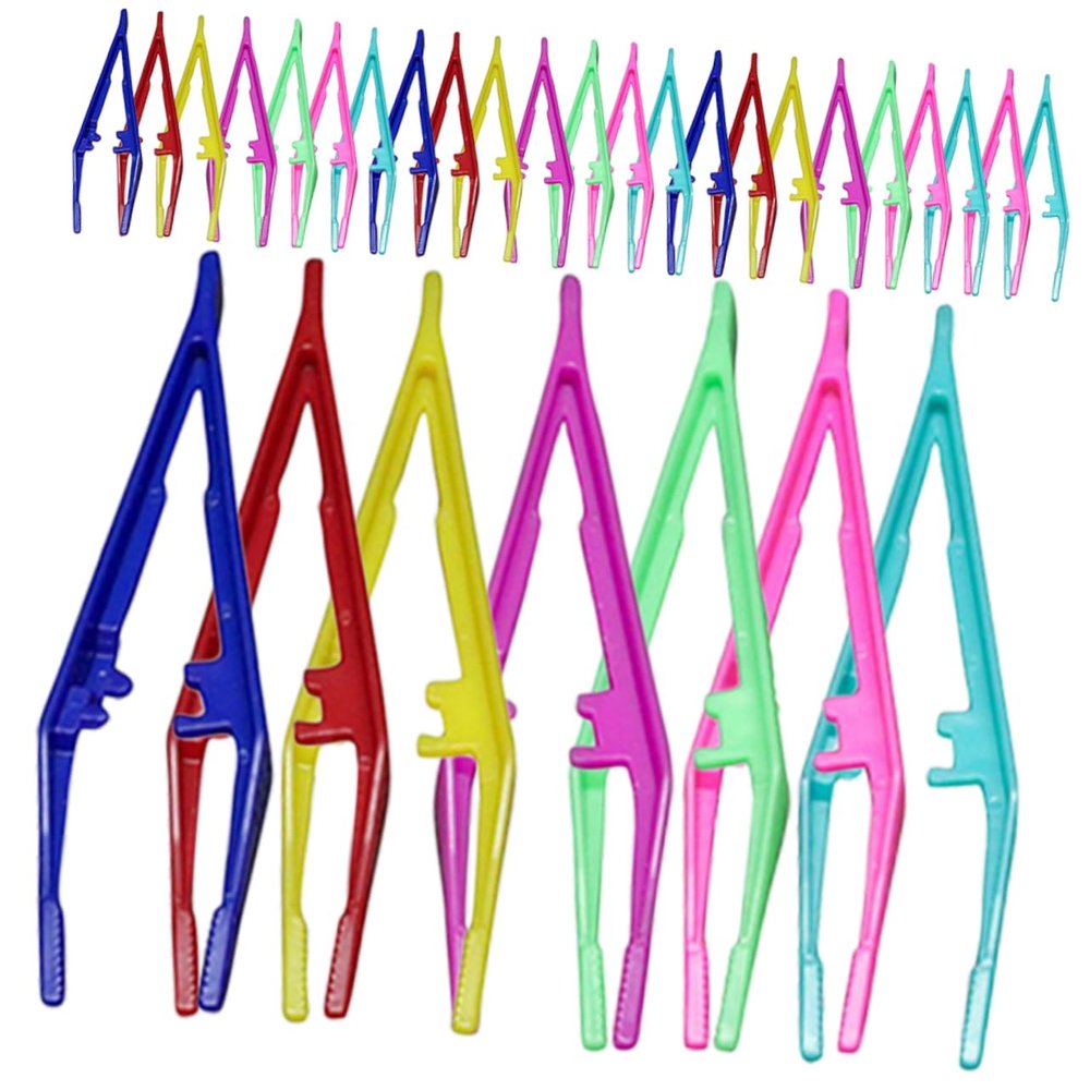 Beatifufu 30Pcs Portable Eyebrow Tweezers Plastic Eye Brow Grooming Tool Ergonomic Design for Precise Hair Removal and Styling Suitable for Women Beauty DIY Salon Use