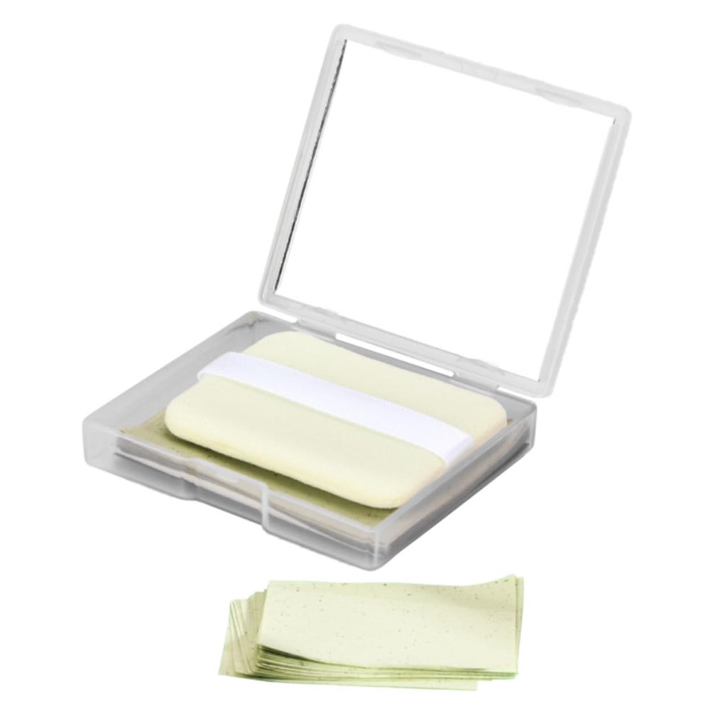 BESTYASH Absorbing Sheets for Face with Mirror and Puff Portable Blotting Paper for Oily Skin Lightweight Makeup Friendly Oil Control Tool with Replacement Pads