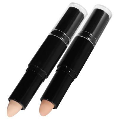 BESTYASH 2pcs Dual Ended Contour Highlighter Stick Easy to Use Makeup Concealer for Brightening Contouring with