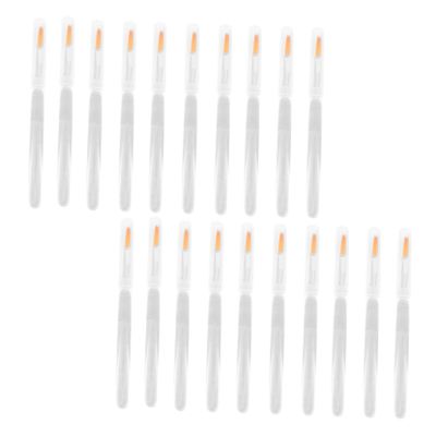 DECHOUS 20pcs Portable Crystal Rod Lip Brushes with Cap Makeup Applicators for Precise Lipstick and Lip Mask Application Multi Use Cosmetic Tools for Travel and Parties
