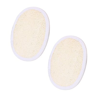 ADOCARN 2Pcs Natural Loofah Body Scrubber Pads for Shower Exfoliating and Massaging Skin for Easy Storage Gentle Deep Cleansing Sponge for Arms Neck Care