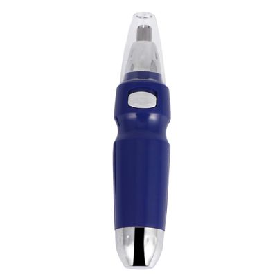 CALLARON Electric Nose Hair Trimmer Rotary Ear Hair Clipper with Safety Cone Head for Painless Facial Grooming and Eyebrow Shaping Cordless Blue Face Care Shaving Device