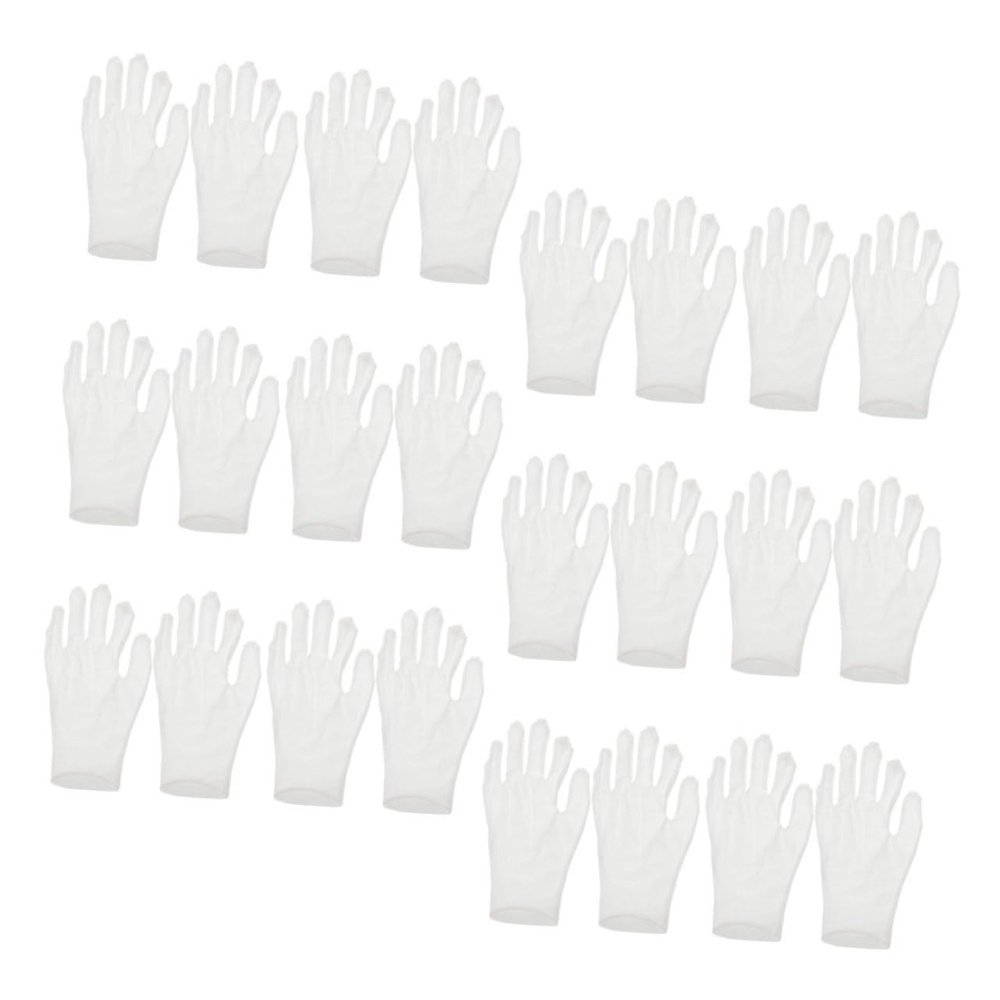 DECHOUS 12 Pairs Cotton Gloves for Dry Hands Overnight Moisturizing Gloves Soft Breathable White Medium Thickness for Hand Hydration and Comfortable Wear