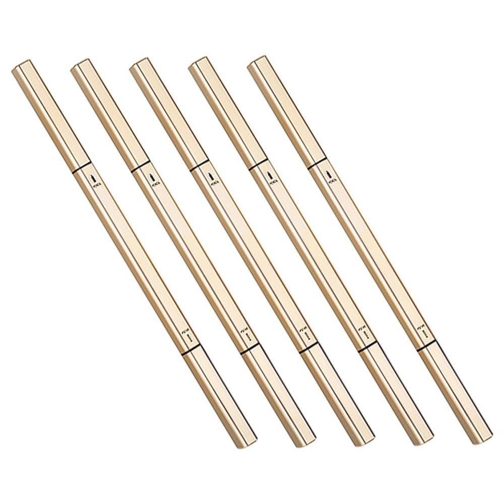 Beavorty 5Pcs Thin Perspiration Eyebrow Pens with Brush Dual Ended Triangle Tip Makeup Pencils for Women Lightweight Portable Eyebrow Shaping Tools in