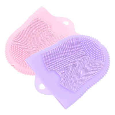 Beavorty 2Pcs Silicone Facial Cleansing Brush Dual Sided Exfoliating Scrubbers for Deep Pore Cleaning and Dead Skin Removal Soft and Portable Manual Face Brush for Women Gentle Skin Care