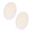LALADEFIEE 2Pcs Natural Loofah Sponge Pads with Lanyard Exfoliating Body Scrubbers for Gentle Massage and Easy Grip Supple Shower Pads for Thorough Skin Cleansing and Storage view 1