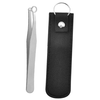 SOESFOUFU Stainless Steel Nose Hair Trimming Tweezers Nose Hair Remover for Men Reusable Lightweight with Black Carry Case for Travel