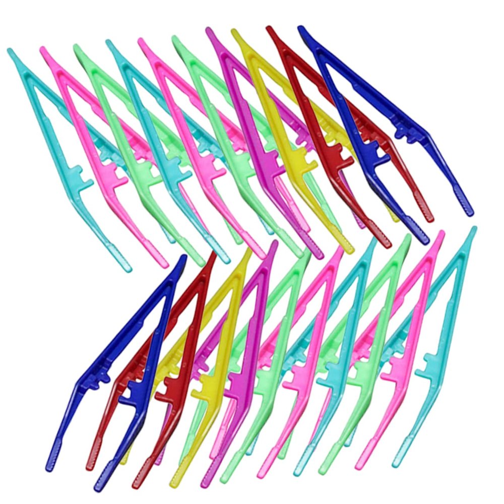 ETHZZLE 30Pcs Small Plastic Eyebrow Tweezers for Women and Men Lightweight Eyebrow Trimming Tool for Fine Hair Removal Portable Makeup Supplies for Daily Use