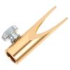 BIUDECO Manual Eyebrow Pencil Sharpener with Dual Metal U Shaped Slots Compact Lightweight Wooden Design for Makeup and Eye Pencils Portable Sharpener for Students and Gold Finish view 1