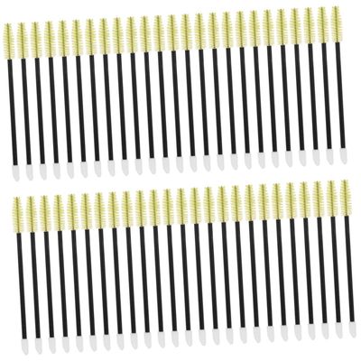 BESTYASH 50pcs Disposable Eyelash and Eyebrow Brush Applicators with Soft Nylon Bristles Dual Ended Lash Comb and Brow Grooming Tool for Precise Makeup Application Travel Friendly