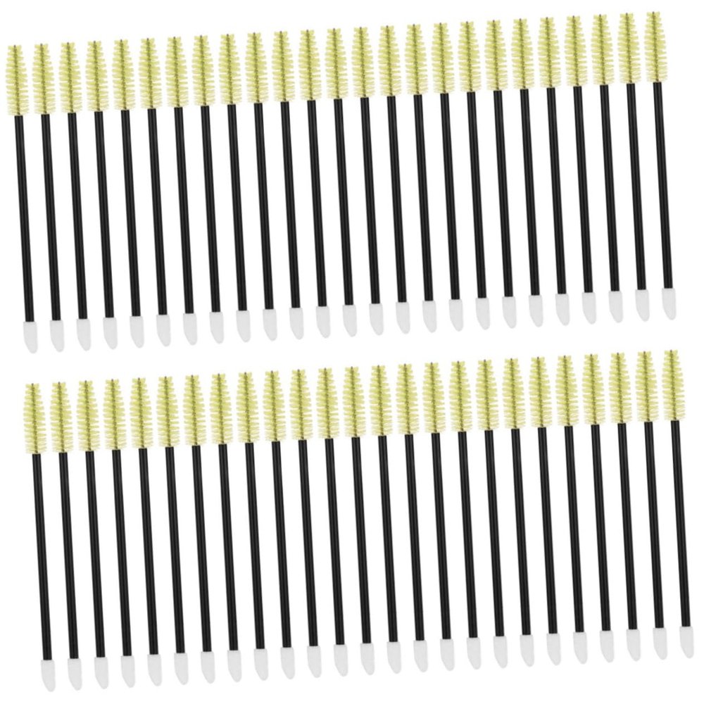 BESTYASH 50pcs Disposable Eyelash and Eyebrow Brush Applicators with Soft Nylon Bristles Dual Ended Lash Comb and Brow Grooming Tool for Precise Makeup Application Travel Friendly