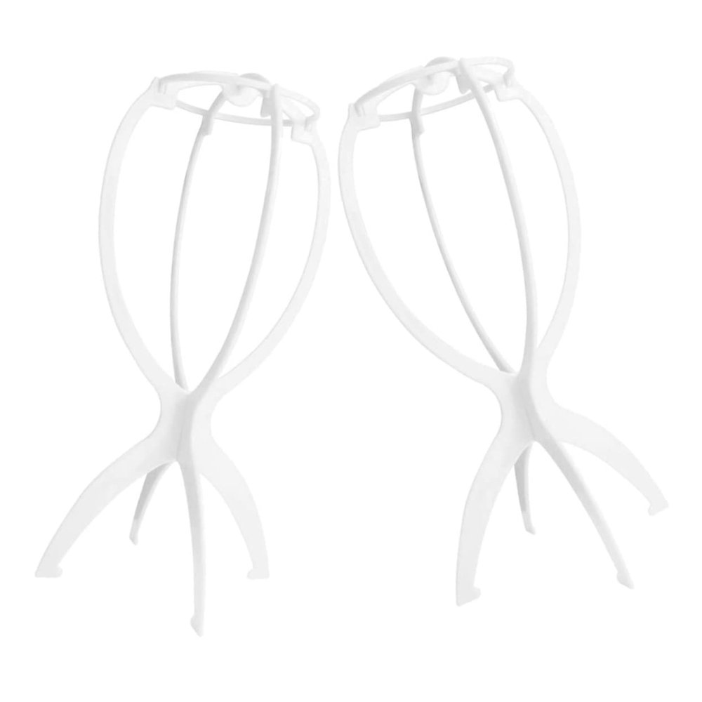 PLAFOPE 2Pcs Foldable Portable Wig Holders Lightweight Plastic Wig Displaying Racks for Household Care Accessories for Easy Storage and Quick Drying